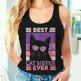 Best Cat Sister Ever Cat Lover Black Cat Themed Women Tank Top Gifts for Her