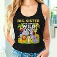Big Sister Of The Wild One Birthday Zoo Animal Safari Jungle Women Tank Top Gifts for Her