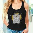 Boho Mystical Feathers Cat Moon Phases Cats Lovers Women Tank Top Gifts for Her