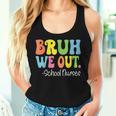 Bruh We Out School Nurses Happy Last Day Of School Groovy Women Tank Top Gifts for Her