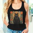 Cat Lover Cat Art Cat With Flowers Floral Cat Women Tank Top Gifts for Her