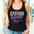 Catfish Queen Catfishing Angler Noodler Fischer Mama Papa Tank Top Frauen Geschenke für Sie