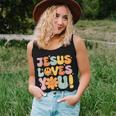 Christian Jesus Loves You Groovy Vintage Cute Kid Girl Women Women Tank Top Gifts for Her