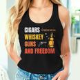Cigars Whiskey Guns And Freedom Whisky Cigar Lover Women Tank Top Gifts for Her