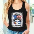 Colorado State Flag Sunglasses Mom Messy Bun Hair Girl Women Tank Top Gifts for Her