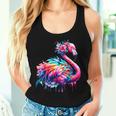 Coole Batikkunst Mit Tiermotiv Flamingoogelgeist Tank Top Frauen Geschenke für Sie