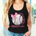 Cute Bow Coquette Little Sister Biggest Fan Baseball Girls Women Tank Top Gifts for Her