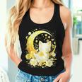 Cute Kawaii Anime Cat Moon Phases Flower Celestial Cat Women Tank Top Gifts for Her