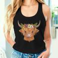 Cute Scottish Highland Cow Flower Head Cattle Calf Women Tank Top Gifts for Her