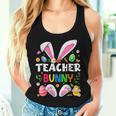 Cute Teacher Bunny Ears & Paws Easter Eggs Easter Day Girl Women Tank Top Gifts for Her