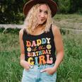 Daddy Of The Birthday Girl Daughter Groovy Dad Retro Theme Women Tank Top Gifts for Her
