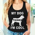 Damen Mein Hund Findet Mich Cool Rottweiler Liebhaber Papa Mama Familie Lustig Mit-Ausschnitt Tank Top Frauen Geschenke für Sie