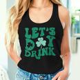 Lets Day Drink Groovy Vintage St Patrick's Day Women's Lucky Women Tank Top Gifts for Her