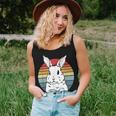 Distressed Retro Vintage Graphic Rainbow White Rabbit Women Tank Top Gifts for Her