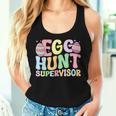 Egg Hunt Supervisor Retro Egg Hunting Party Mom Dad Easter Women Tank Top Gifts for Her