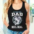 I Am Fishing With Dad The Reel Deal Fathers Day Vintage Women Tank Top Gifts for Her