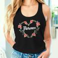 Florence Flower Heart Personalized Name Florence Women Tank Top Gifts for Her