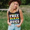 Free Dad Hugs Rainbow Lgbt Pride Month Fathers Day Women Tank Top Gifts for Her