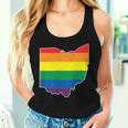 Gay Pride Flag Ohio State Map Rainbow Stripes Women Tank Top Gifts for Her