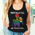 Gay Pride Skeleton Mentally Ill Rainbow Flag Lgbtq Dad Men Women Tank Top Gifts for Her