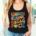 Goodbye School Hello Pool Summer Groovy Last Day Of School Women Tank Top Gifts for Her