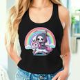 Grim Reaper Riding Unicorn Rainbow Heavy Metal Women Tank Top Gifts for Her