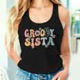 Groovy Sista Retro Sister Matching Family 1St Birthday Party Women Tank Top Gifts for Her