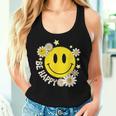 Be Happy Smile Face Retro Groovy Daisy Flower 70S Women Tank Top Gifts for Her