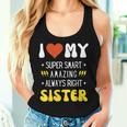 I Heart Love My Sister Family Matching Retro Women Tank Top Gifts for Her