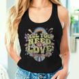 Hippie Peace Love Flower Power Retro Festival Protest Women Tank Top Gifts for Her