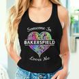 Hometown Rainbow Pride Heart Someone In Bakersfield Loves Me Women Tank Top Gifts for Her