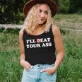 I'll Beat Or Eat Your Ass Pun Joke Sarcastic Sayings Women Tank Top Gifts for Her