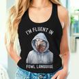 I’M Fluent In Fowl Language Hooded Chicken Vintage Women Tank Top Gifts for Her