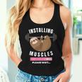 Installing Muscles Sloth Weight Lifting Fitness Motivation Women Tank Top Gifts for Her