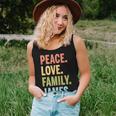James Peace Love Family Matching Last Name Women Tank Top Gifts for Her