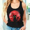 Japanese Cat Silhouette Flower Kitten Anime Lover Cat Women Tank Top Gifts for Her