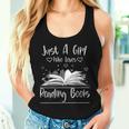 Just A Girl Who Loves Books Amantes De Libros Divertidos Camiseta sin mangas para mujer Regalos para ella