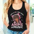 Just A Girl Who Loves Anime And Music Black Girl Anime Merch Women Tank Top Gifts for Her
