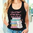 Just A Girl Who Loves Cats And Books Bookworm Cute Kitten Women Tank Top Gifts for Her