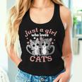 Just A Girl Who Loves Cats Girls Cat Lovers Women Tank Top Gifts for Her