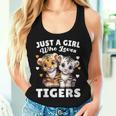 Just A Girl Who Loves Tigers Cute Baby Tigers & Hearts Women Tank Top Gifts for Her