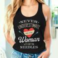 Knitting Never Underestimate Old Woman With Knit Needles Women Tank Top Gifts for Her