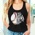 I Know I Play Like A Girl Try To Keep Up Baseball Girl Women Women Tank Top Gifts for Her