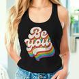 Lgbtq Be You Gay Pride Lgbt Ally Rainbow Flag Retro Vintage Women Tank Top Gifts for Her