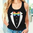 Lgbtq Tuxedo Rainbow Tuxedo Suspenders Gay Pride Month Women Tank Top Gifts for Her