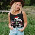 Most Likely To Drink All The Coffee Family Christmas Joke Women Tank Top Gifts for Her
