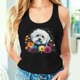 Lindo Perro Maltés Floral Deerano Camiseta sin mangas para mujer Regalos para ella