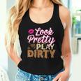 Look Pretty Play Dirty Mud Run Outfit For Mud Run Team Women Tank Top Gifts for Her