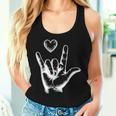 I Love You Heart Chroma Handzeichensprache Taubstummtherapie Tank Top Frauen Geschenke für Sie