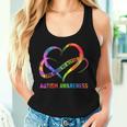 Love Needs No Words Autism Awareness Month Rainbow Heart Women Tank Top Gifts for Her